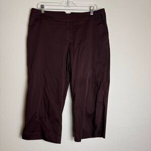 Attention Brown Women's Pant Cropped Size 14 Modern‎ Fit Back Pockets